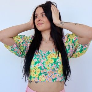 Daisy summer cropped top | Multicolor